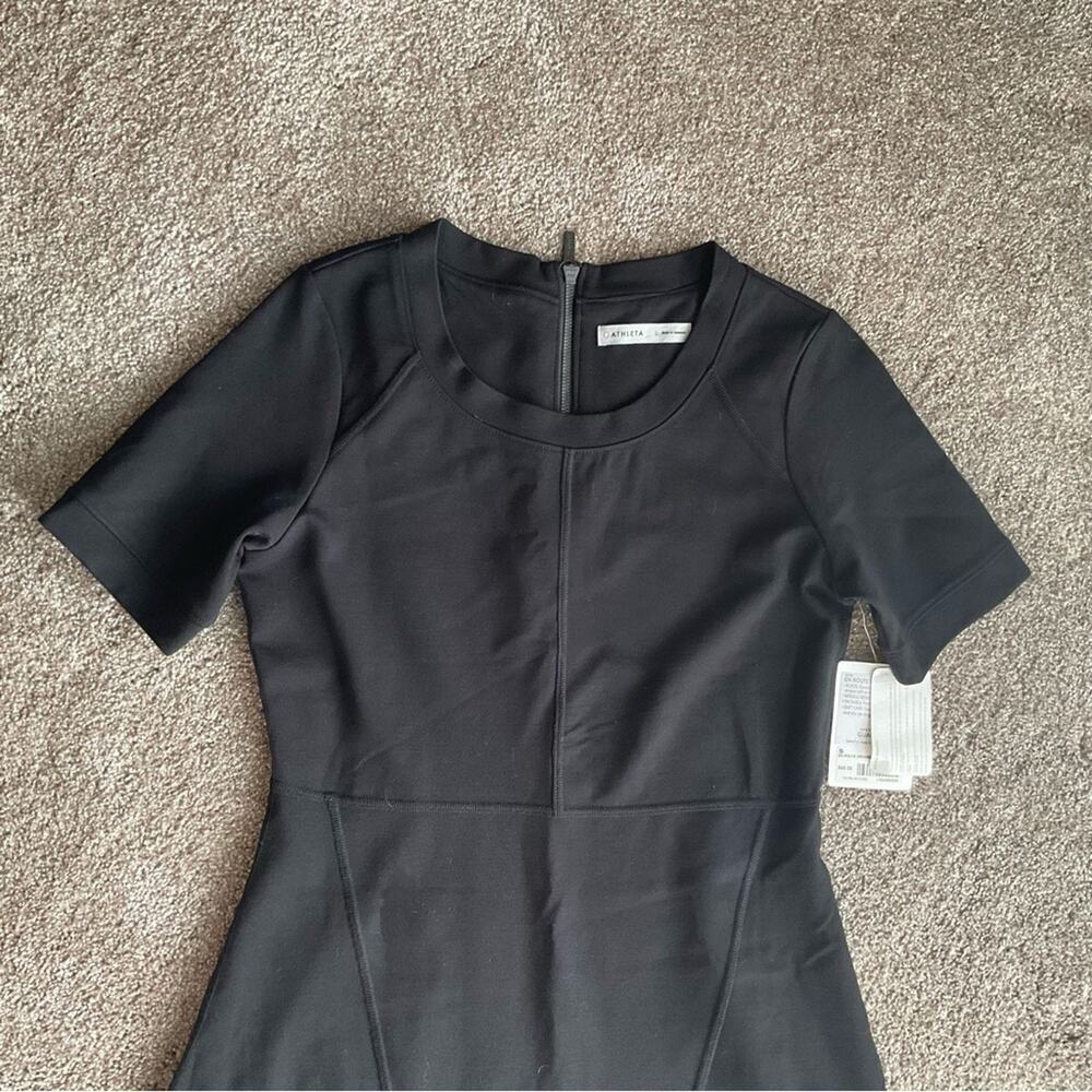Athleta NWT En Route Dress Fit & Flare Black Dress Size Small Little Black Dress - Picture 3 of 10